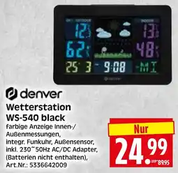 Herkules Baumarkt denver Wetterstation WS-540 black Angebot