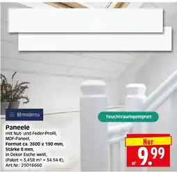 Herkules Baumarkt Paneele mit Nut- und Feder-Profil, MDF-Paneel, in Dekor Esche weiß Angebot