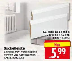 Herkules Baumarkt Sockelleiste uni weiß Angebot