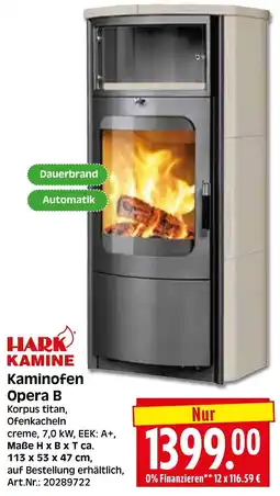 Herkules Baumarkt HARK KAMINE Kaminofen Opera B Angebot