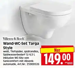 Herkules Baumarkt Villeroy & Boch Wand-WC-Set Targa Style Angebot