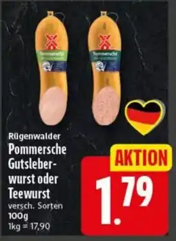 Elli Markt Rügenwalder Pommersche Gutsleber-wurst oder Teewurst Angebot