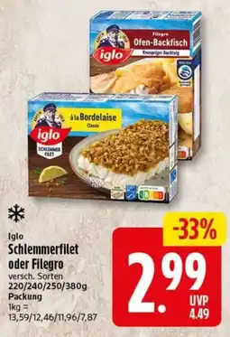 Elli Markt Iglo Schlemmerfilet oder Filegro Angebot