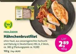 Denns BioMarkt FREILÄNDER Hähnchenbrustfilet Angebot