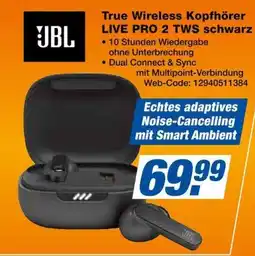 Expert JBL True Wireless Kopfhörer LIVE PRO 2 TWS schwarz Angebot