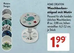 Aldi Süd HOME CREATION Waschbeckenstöpsel mit Motiv Angebot