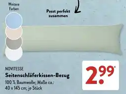 Aldi Süd NOVITESSE Seitenschläferkissen-Bezug Angebot