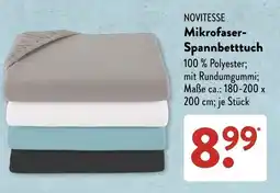 Aldi Süd NOVITESSE Mikrofaser-Spannbetttuch Angebot