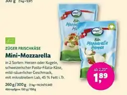 Denns BioMarkt Züger Frischkäse Mini-Mozzarella Angebot