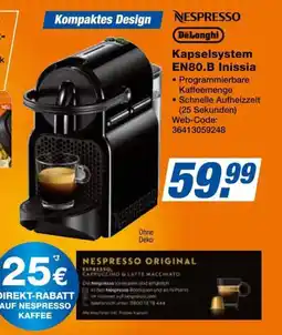 Expert NESPRESSO Kapselsystem EN80.B Inissia Angebot