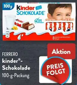 Aldi Süd FERRERO kinder-Schokolade Angebot