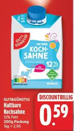 Edeka24 GUT&GÜNSTIG Haltbare Kochsahne Angebot