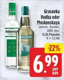 Edeka24 Grasovka Vodka oder Moskovskaya Angebot
