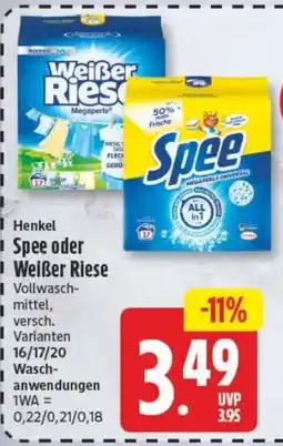 Edeka24 Henkel Spee oder Weißer Riese Vollwaschmittel Angebot