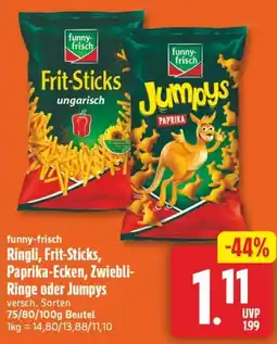 Edeka24 funny-frisch Ringli, Frit-Sticks, Paprika-Ecken, Zwiebliringe oder Jumpys Angebot