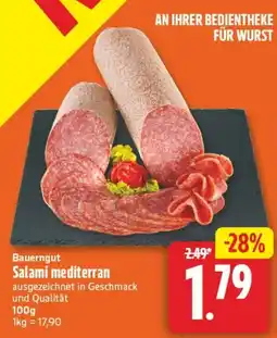 Edeka24 Bauerngut Salami mediterran Angebot