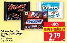 Edeka Herkules Snickers, Twix, Mars, Bounty oder Milky Way Minis Angebot