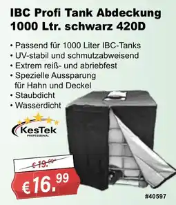 Stabilo Fachmarkt IBC Profi Tank Abdeckung 1000 Ltr. schwarz 420D Angebot
