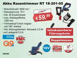Stabilo Fachmarkt Akku Rasentrimmer RT 18-201-05 Angebot