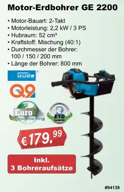 Stabilo Fachmarkt Motor-Erdbohrer GE 2200 GÜDE Angebot