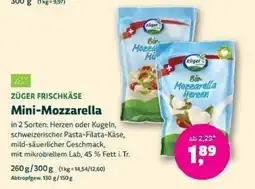 Biomarkt ZÜGER FRISCHKÄSE Mini-Mozzarella Angebot