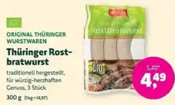 Biomarkt ORIGINAL THÜRINGER WURSTWAREN Thüringer Rostbratwurst Angebot