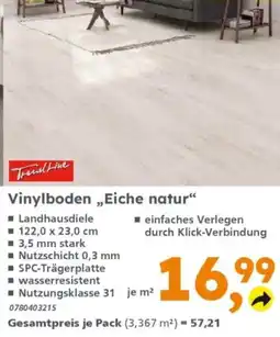 Globus Baumarkt Vinylboden „Eiche natur“ Angebot