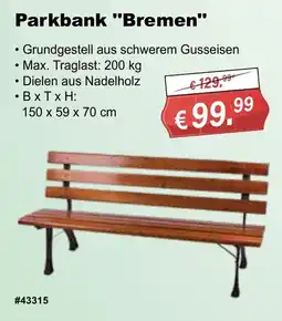 Stabilo Fachmarkt Parkbank "Bremen" Angebot