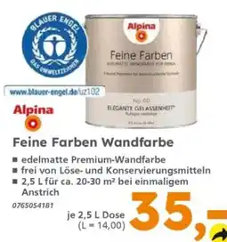 Globus Baumarkt Alpina Feine Farben Wandfarbe Angebot