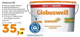 Globus Baumarkt Globusweiß Angebot