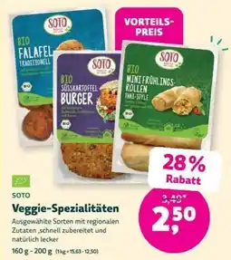 Biomarkt SOTO Veggie-Spezialitäten Angebot