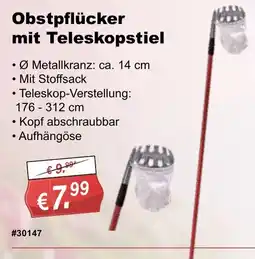 Stabilo Fachmarkt Obstpflücker mit Teleskopstiel Angebot