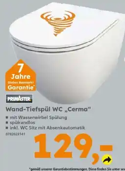 Globus Baumarkt Wand-Tiefspül WC „Cerma“ Angebot