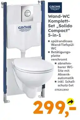Globus Baumarkt GROHE Wand-WC Komplett-Set „Solido Compact“ 5-in-1 Angebot
