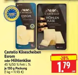 Edeka Herkules Castello Käsescheiben Esrom oder Höhlenkäse Angebot