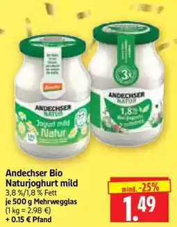 Edeka Herkules Andechser Bio Naturjoghurt mild Angebot