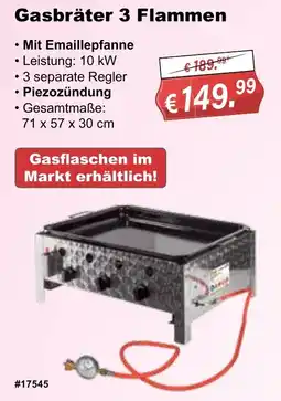 Stabilo Fachmarkt Gasbräter 3 Flammen Angebot