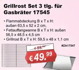 Stabilo Fachmarkt Grillrost Set 3 tlgl. für Gasbräter 17545 Angebot