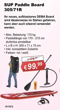 Stabilo Fachmarkt SUP Paddle Board 305/71R Angebot