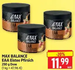 Edeka Herkules MAX BALANCE EAA Eistee Pfirsich Angebot