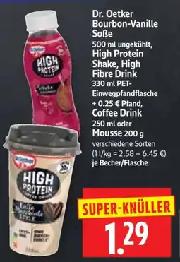 Edeka Herkules Dr. Oetker High Protein Bourbon-Vanille Soße Angebot