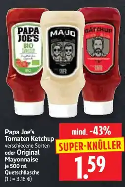 Edeka Herkules Papa Joe's Tomaten Ketchup oder Original Mayonnaise Angebot