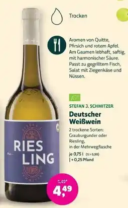 Biomarkt STEFAN J. SCHMITZER RIESLING Angebot