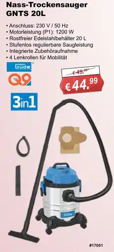 Stabilo Fachmarkt Güde Nass-Trockensauger GNTS 20L Angebot