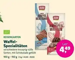 Biomarkt ROSENGARTEN Waffel-Spezialitäten Angebot