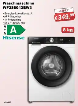 Stabilo Fachmarkt Waschmaschine WF3S8043BW3 Hisense Angebot