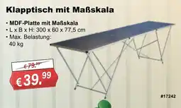Stabilo Fachmarkt Klapptisch mit Maßskala Angebot