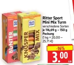 Edeka Herkules Ritter Sport Mini Mix Turm Angebot