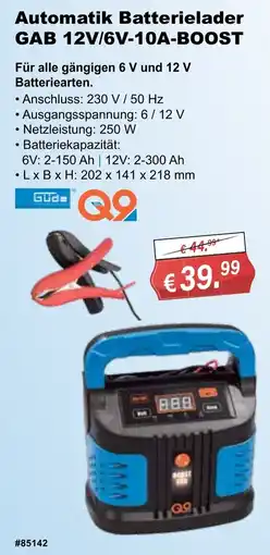 Stabilo Fachmarkt Automatik Batterielader GAB 12V/6V-10A-BOOST Angebot