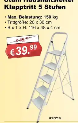 Stabilo Fachmarkt Stahl Haushaltsleiter Klapptritt 5 Stufen Angebot